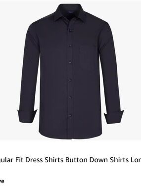 Men's Long Sleeve Navy Dress Shirt - Classic Fit